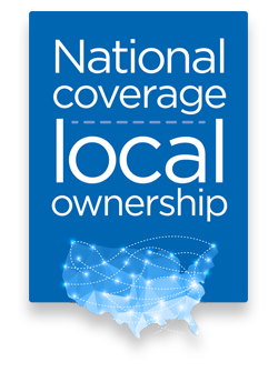 national coverage local ownership badge