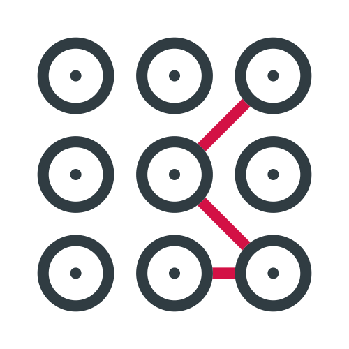 animated icon depicting an example of secure encryption using a visual pattern