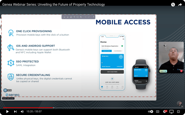 screenshot of mobile credentials details from webinar