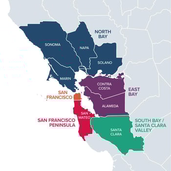 map of San Francisco peninsula showing San Mateo