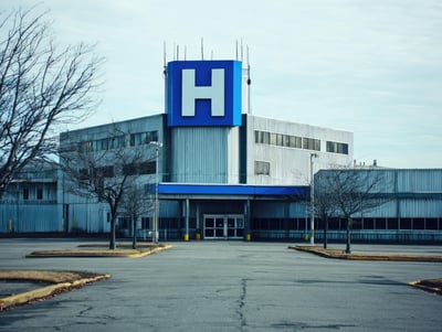 vacant hospital parking lot