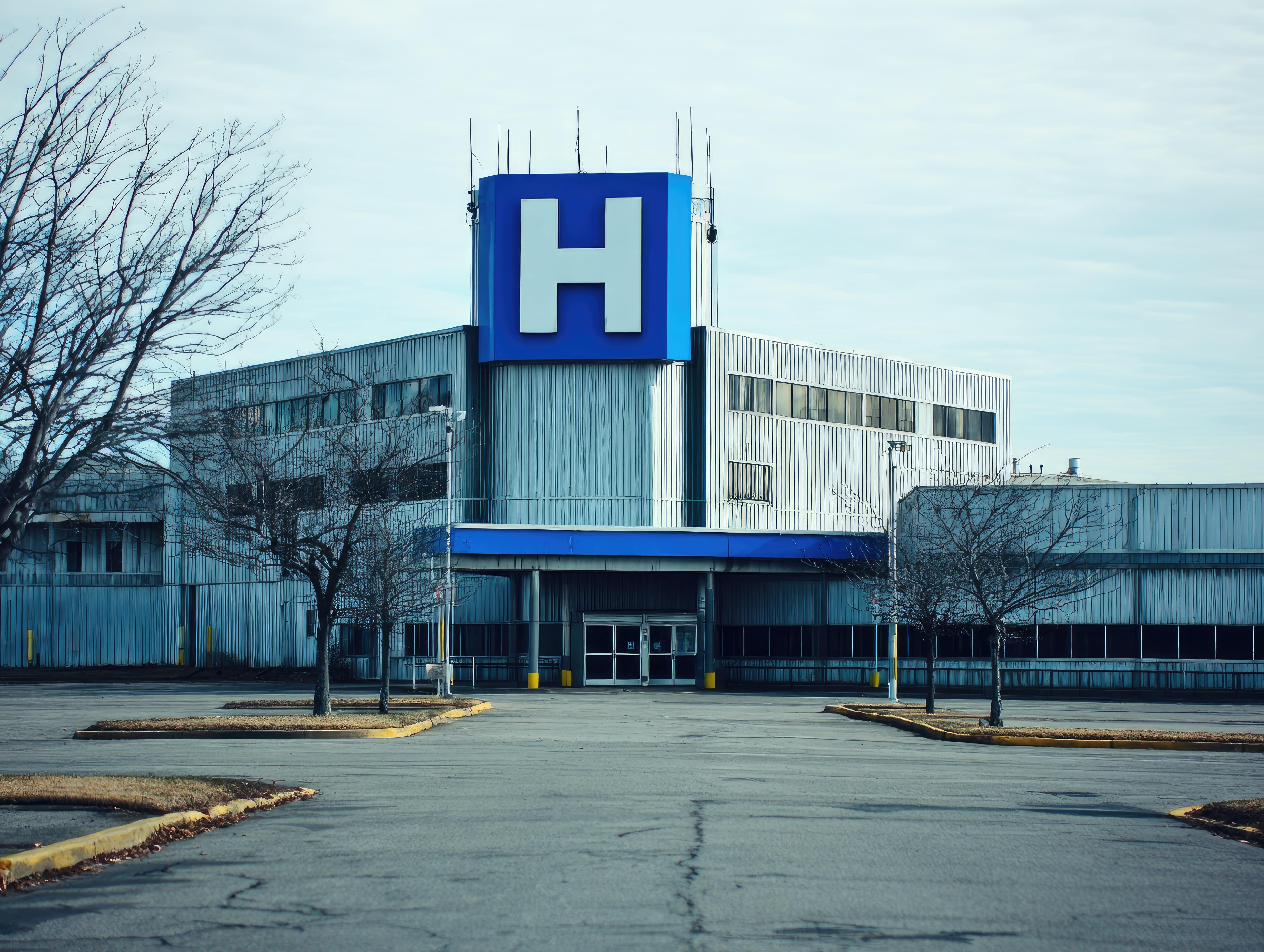 vacant hospital parking lot