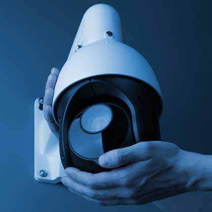 Security graphic of PTZ camera installation