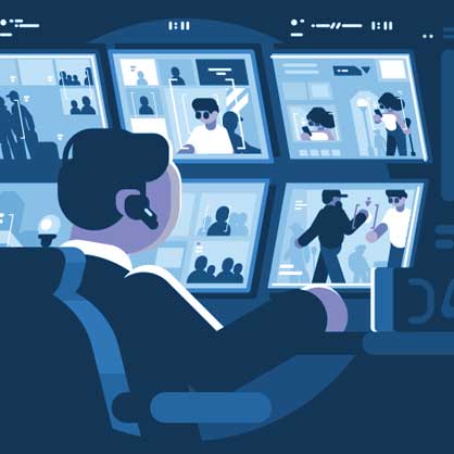 Video surveillance Security Operations Center (SOC) graphic